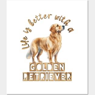 Golden retriever Posters and Art